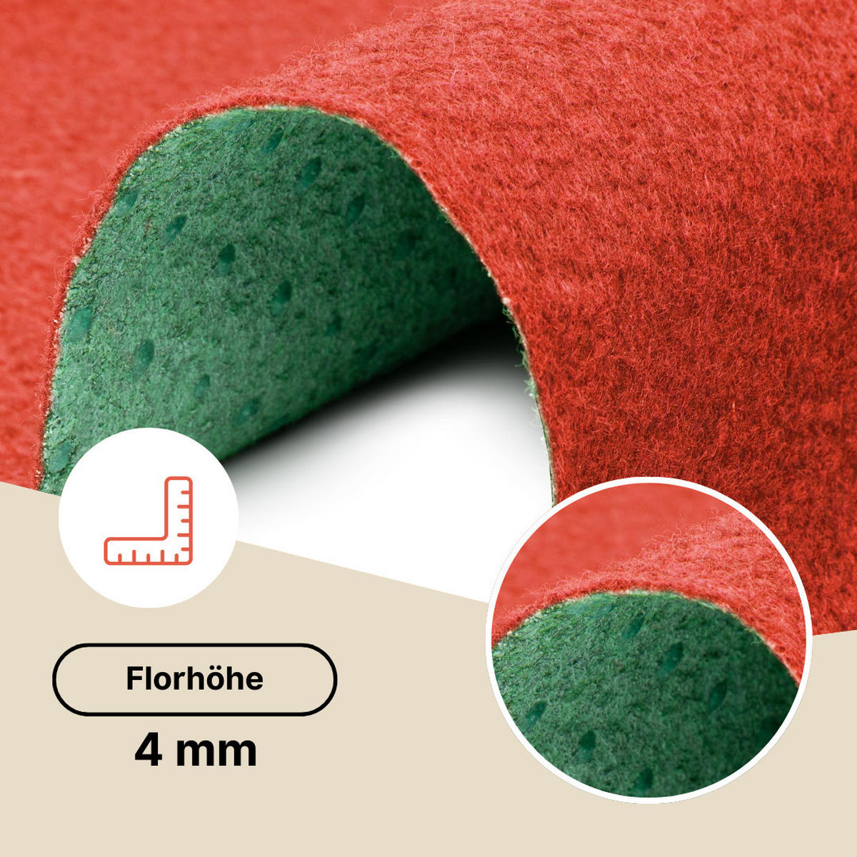 RASENTEPPICH PEMBA Rot 200/360 cm - Rot, Textil (200/360cm) - Tapiso