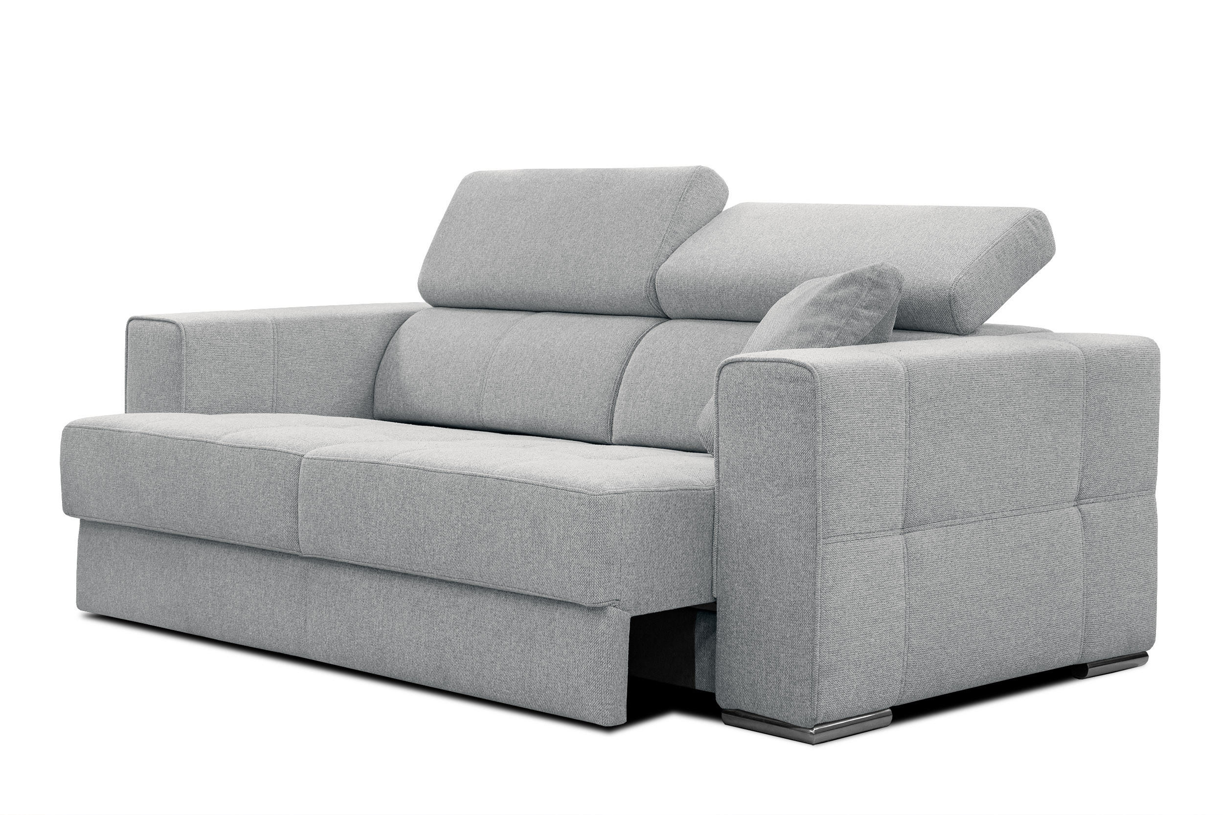 SOFA QUARTZ 3-Sitzer mit Ausziehsitz, silberfarben - Silberfarben, Holzwerkstoff/Textil (202/80/102cm) - Courtois Laville