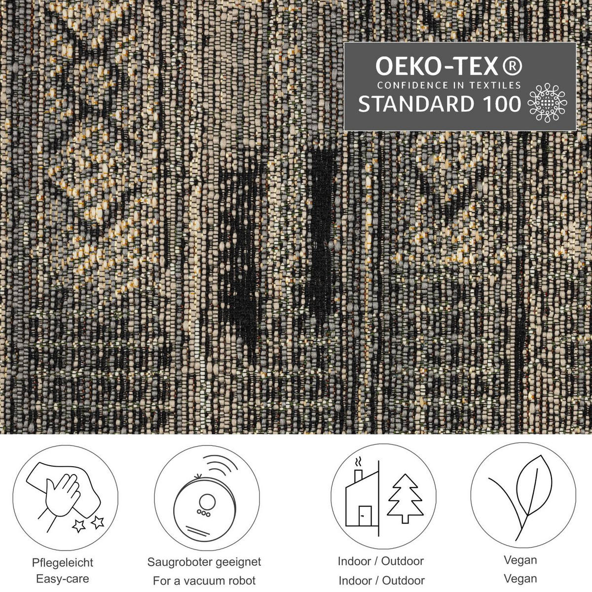 OUTDOORTEPPICH Aurora 200x285 cm - Grau, Textil (200/285cm) - Gino Falcone