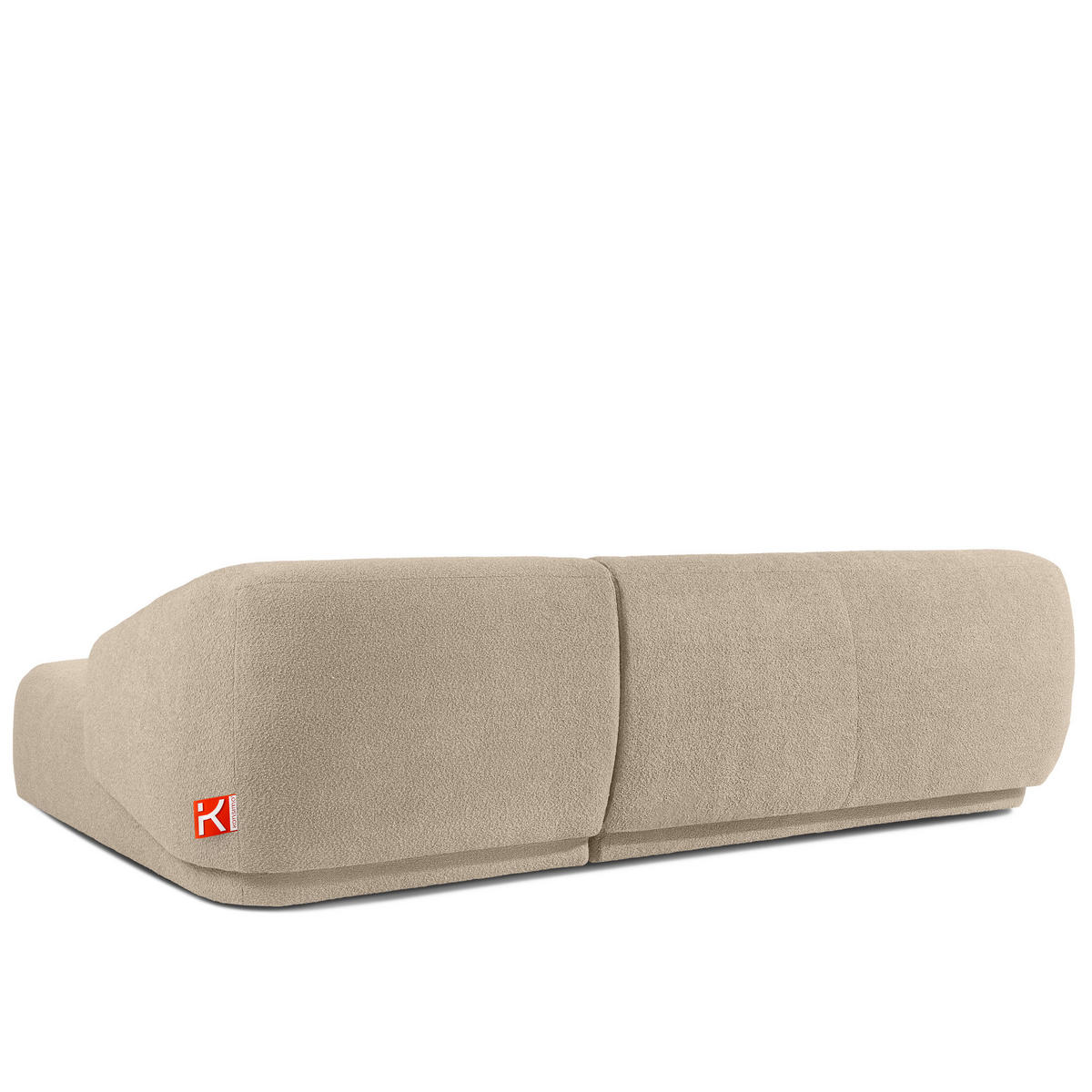 ECKSOFA RECHTS VIRA, Hellbeige, Bouclé - Hellbraun/Schwarz, Holz/Holzwerkstoff (300/160cm) - KONSIMO®