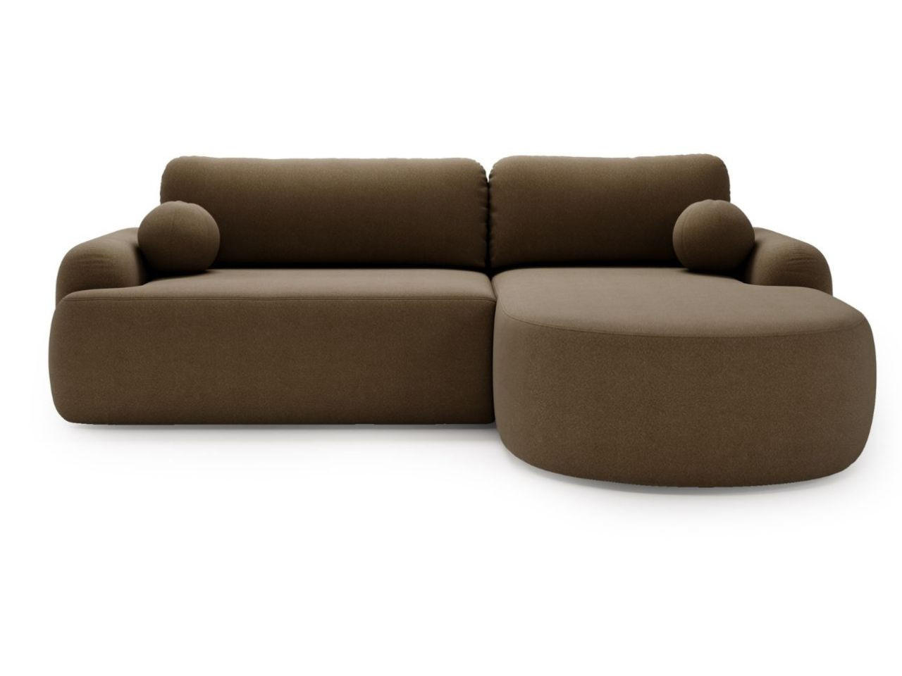 ECKSOFA Aurio Dunkelbraun Rechts - Dunkelbraun, Holz/Textil (261/177cm) - Graingold