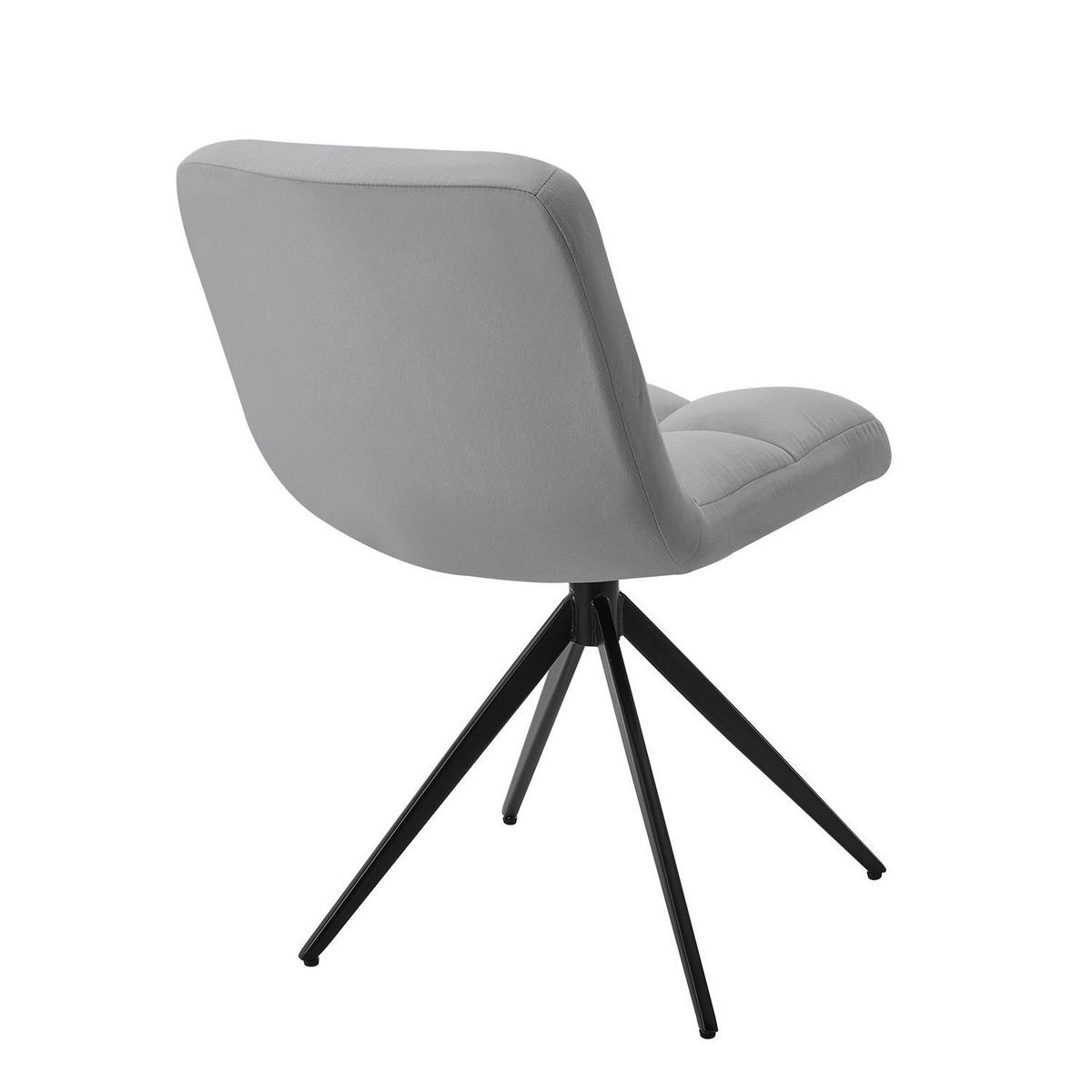 DREHSTUHL Dallas samt hellgrau (2er-Set) - Hellgrau, Textil (45/84/45cm) - Juskys
