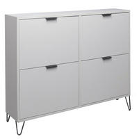 SCHUHSCHRANK Erna 120x25x101 Kreidegrau matt Lack - Hellgrau, Holzwerkstoff (120/101/25cm) - 58aufmkessel