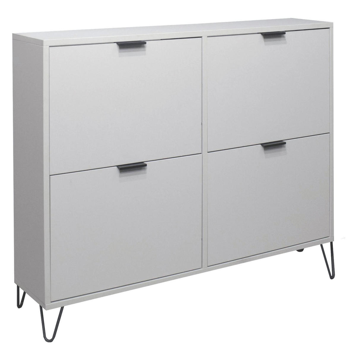 SCHUHSCHRANK Erna 120x25x101 Kreidegrau matt Lack - Hellgrau, Holzwerkstoff (120/101/25cm) - 58aufmkessel