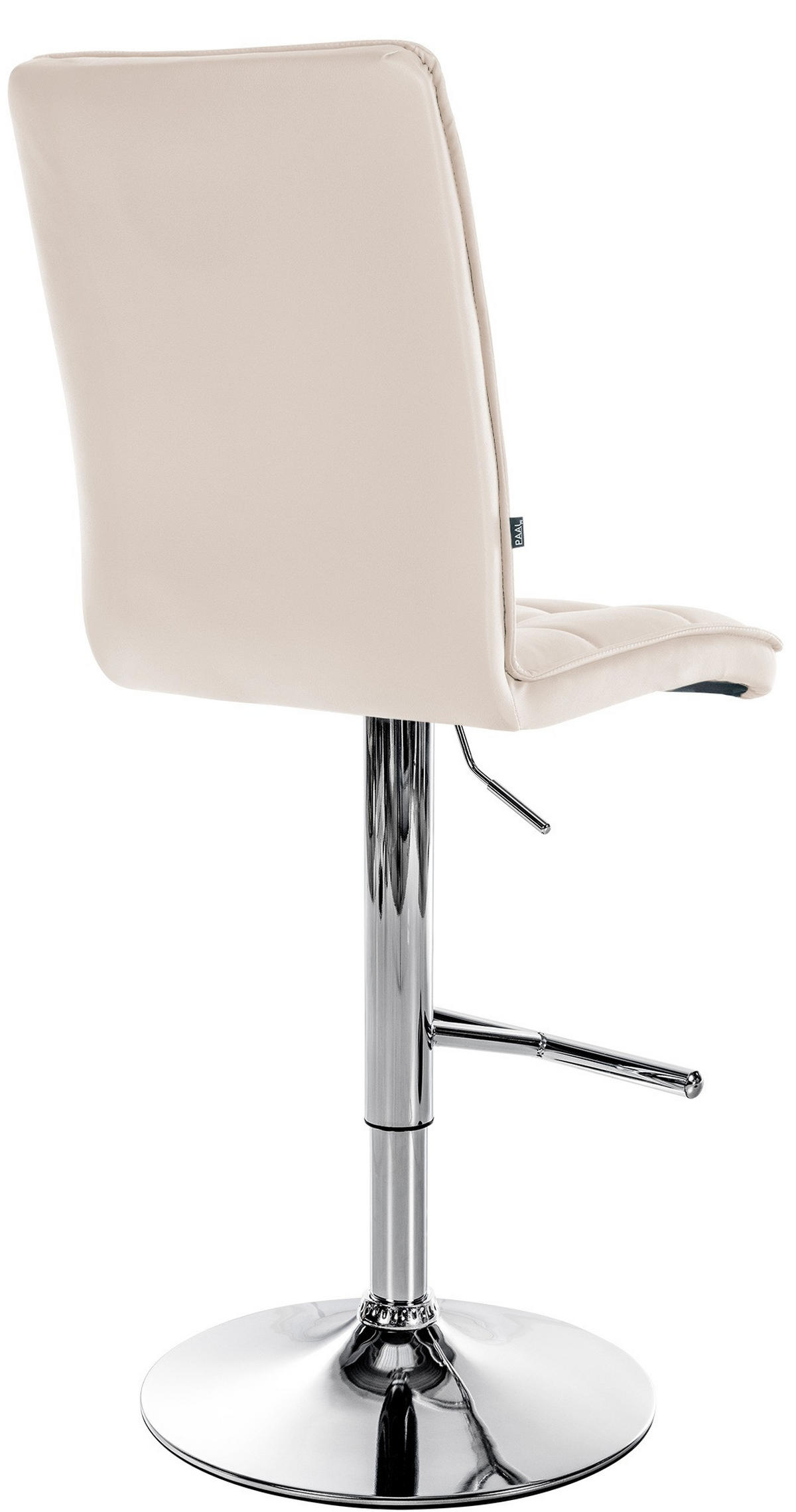 BARHOCKER Lederlook creme - Chromfarben/Creme, Textil/Metall (45/112/54cm) - CLP