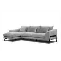ECKSOFA WINTER 4-Sitzer, hellgrau - Hellgrau/Schwarz, Holzwerkstoff/Textil (158/269cm) - Courtois Laville