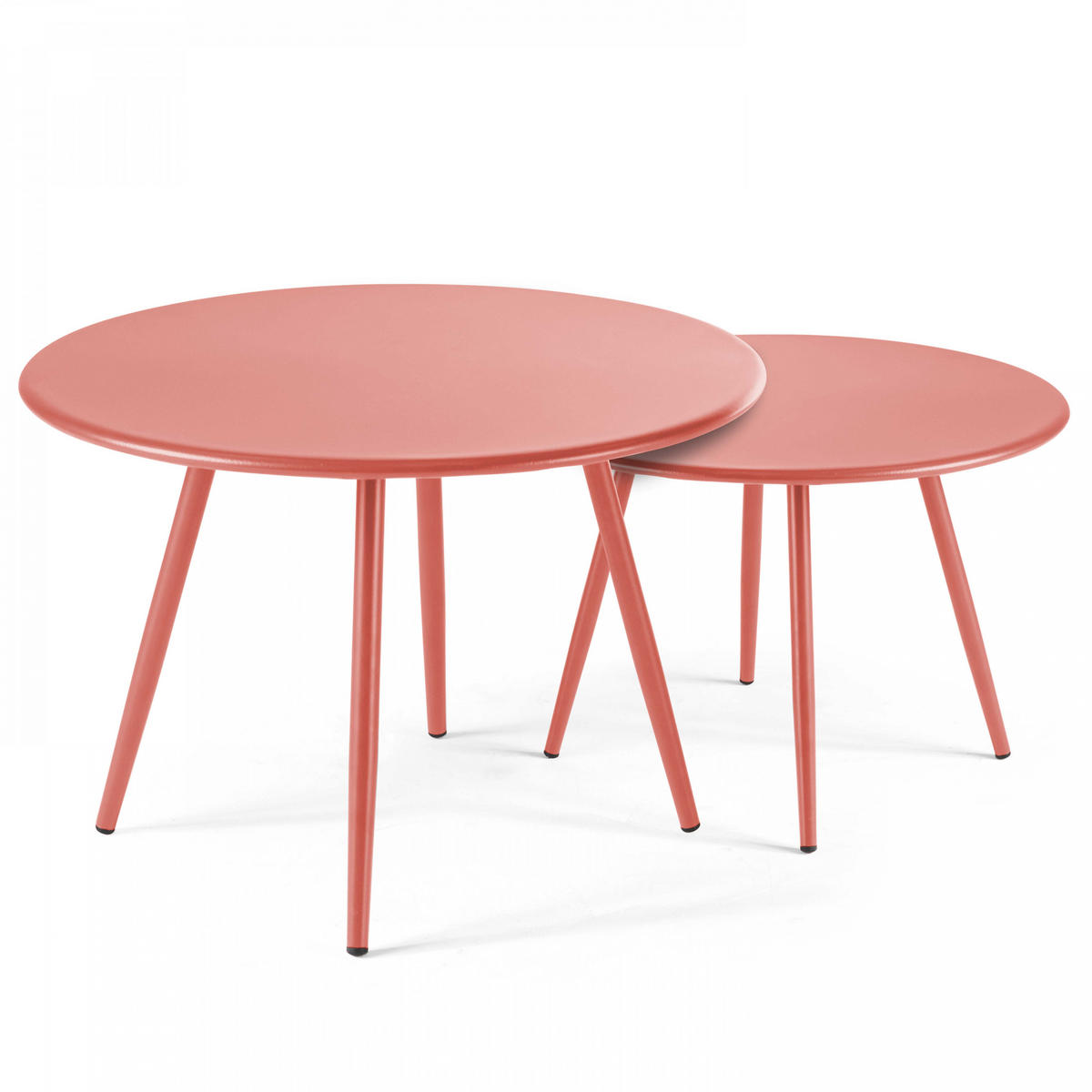 GARTEN-LOUNGETISCH, Lehm - Pink, Metall (90/50/34cm) - Oviala