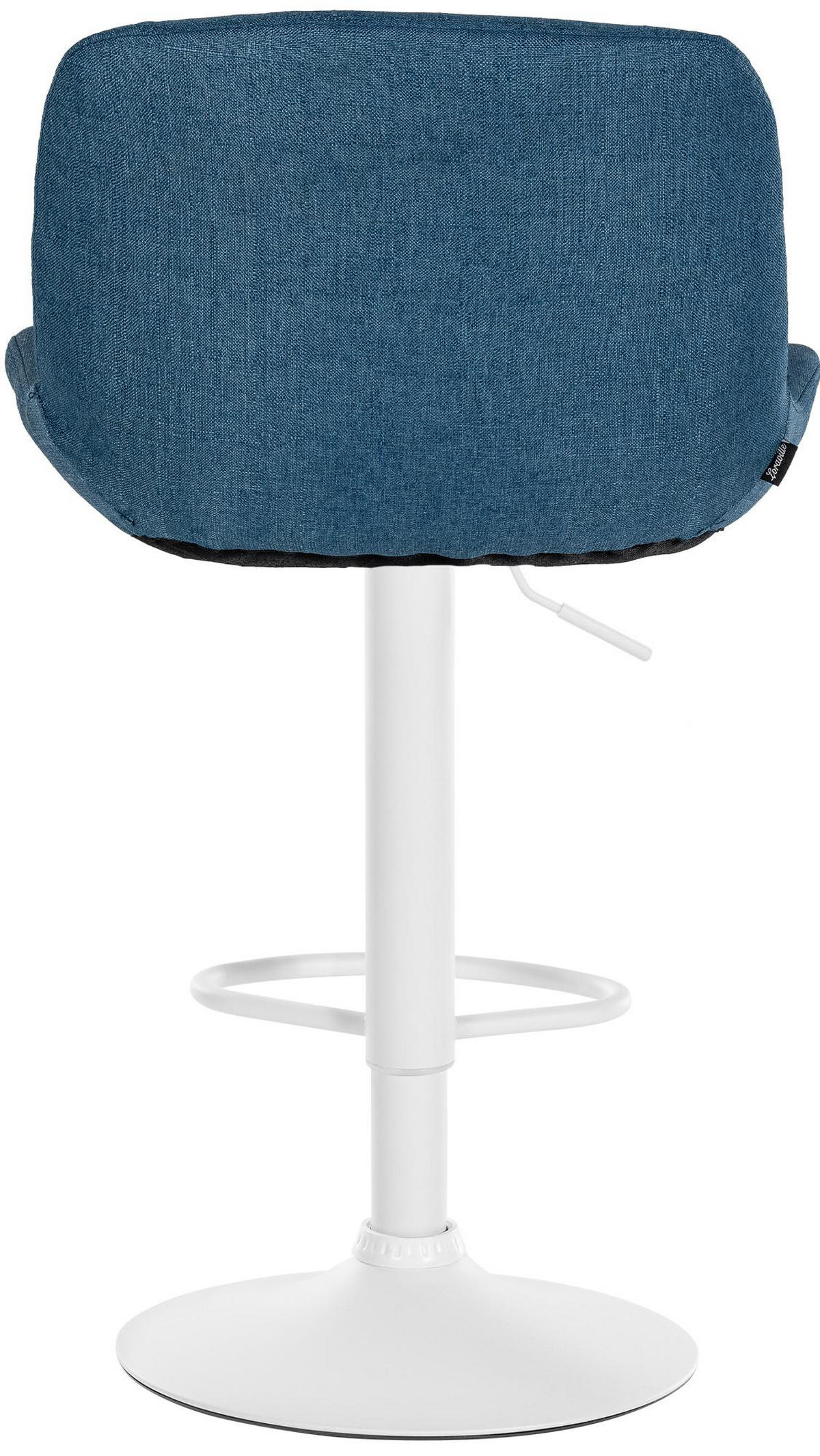 BARHOCKER 2er Set Stoff Blau - Blau/Weiß, Textil/Metall (50/85/50cm) - CLP