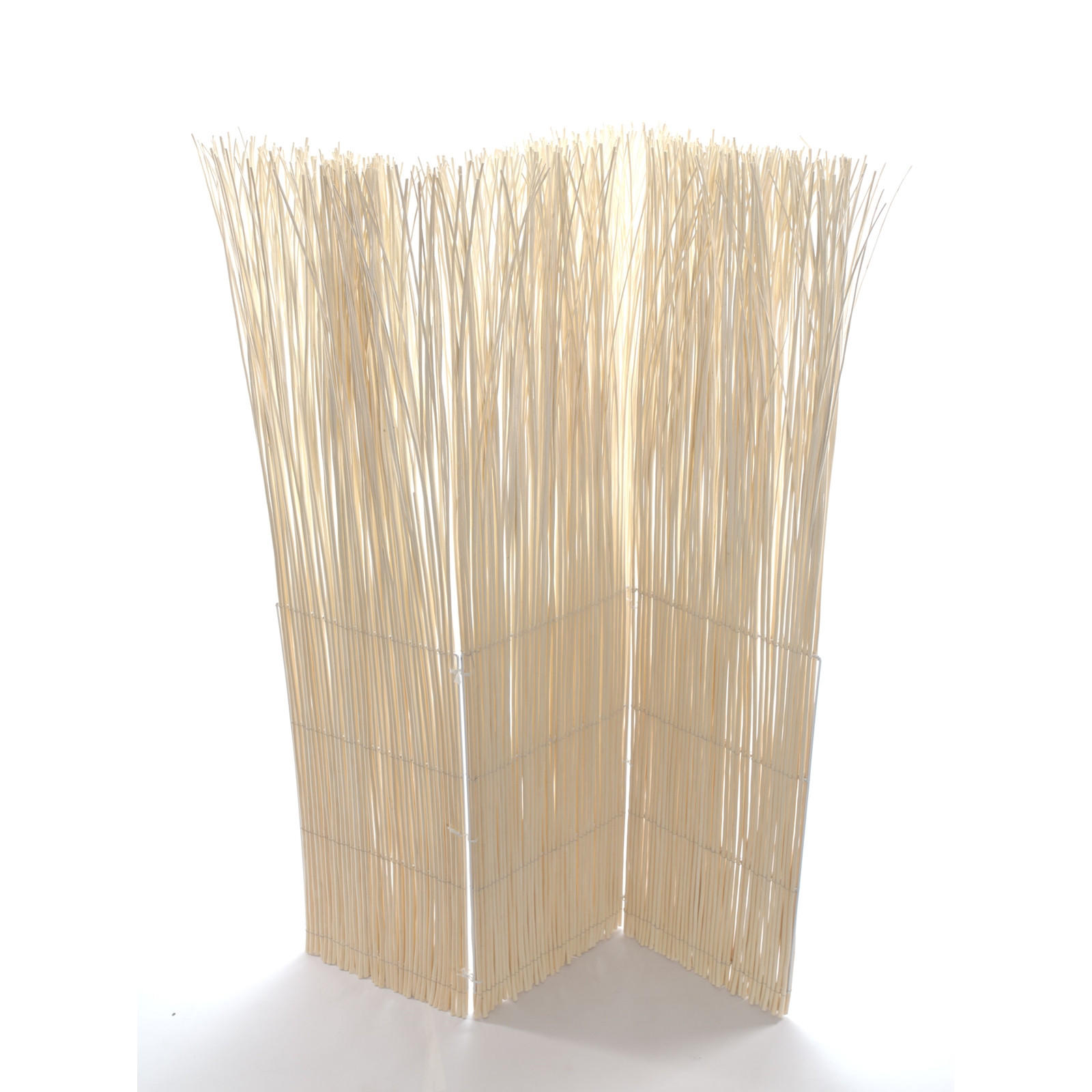 RAUMTEILER Nature 3-tlg. Weidenholz geblichen - Naturfarben, Naturmaterialien (120/160/3cm) - DESIGN DELIGHTS
