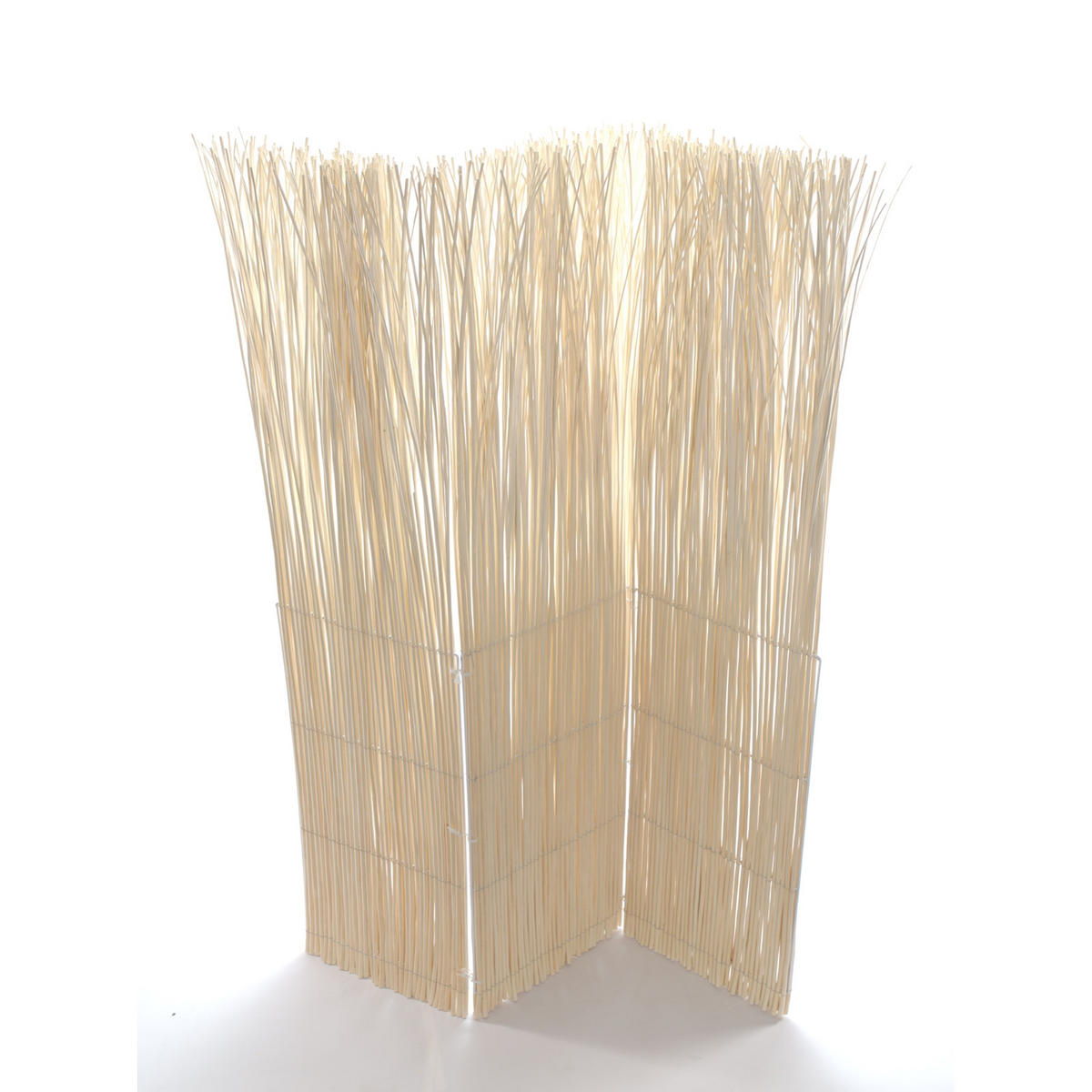 RAUMTEILER Nature 3-tlg. Weidenholz geblichen - Naturfarben, Naturmaterialien (120/160/3cm) - DESIGN DELIGHTS