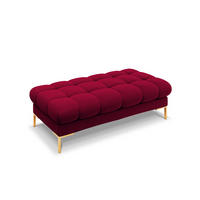 BANK Mamaia aus Samt rot 2 Sitzplätze - Rot, Textil (133/41/62cm) - Micadoni