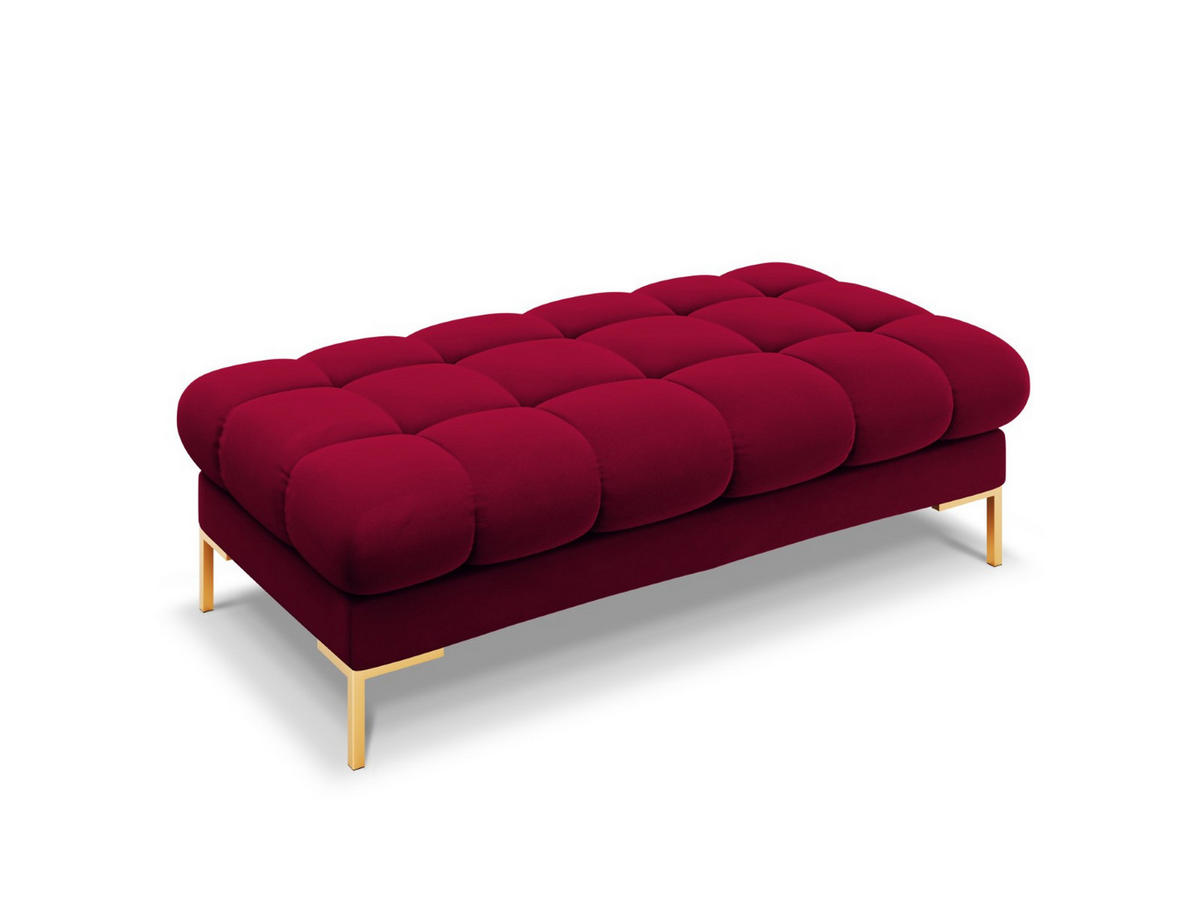 BANK Mamaia aus Samt rot 2 Sitzplätze - Rot, Textil (133/41/62cm) - Micadoni