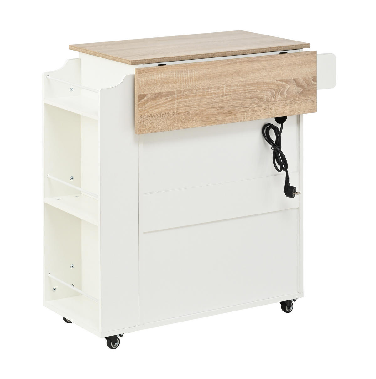 KÜCHENWAGEN klappbar mit Stauraum 66 x 60 x 90 cm Weiß - Weiß, Holz (38/86/66cm) - Beauniv