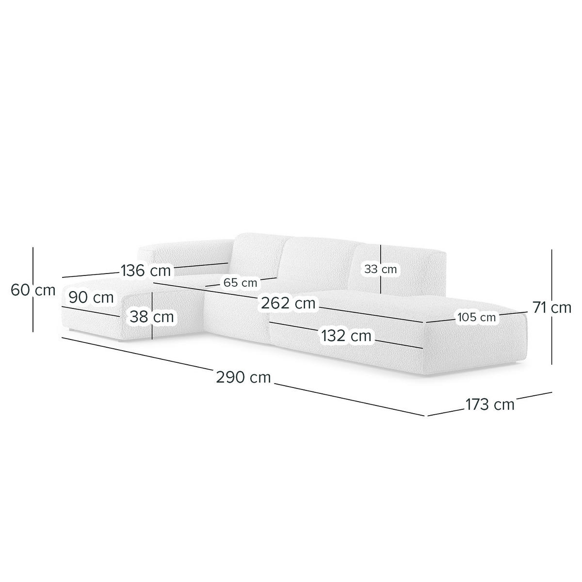 ECKSOFA mit Chaiselongue - Schwarz/Grün, Kunststoff/Textil (290/173cm) - home24