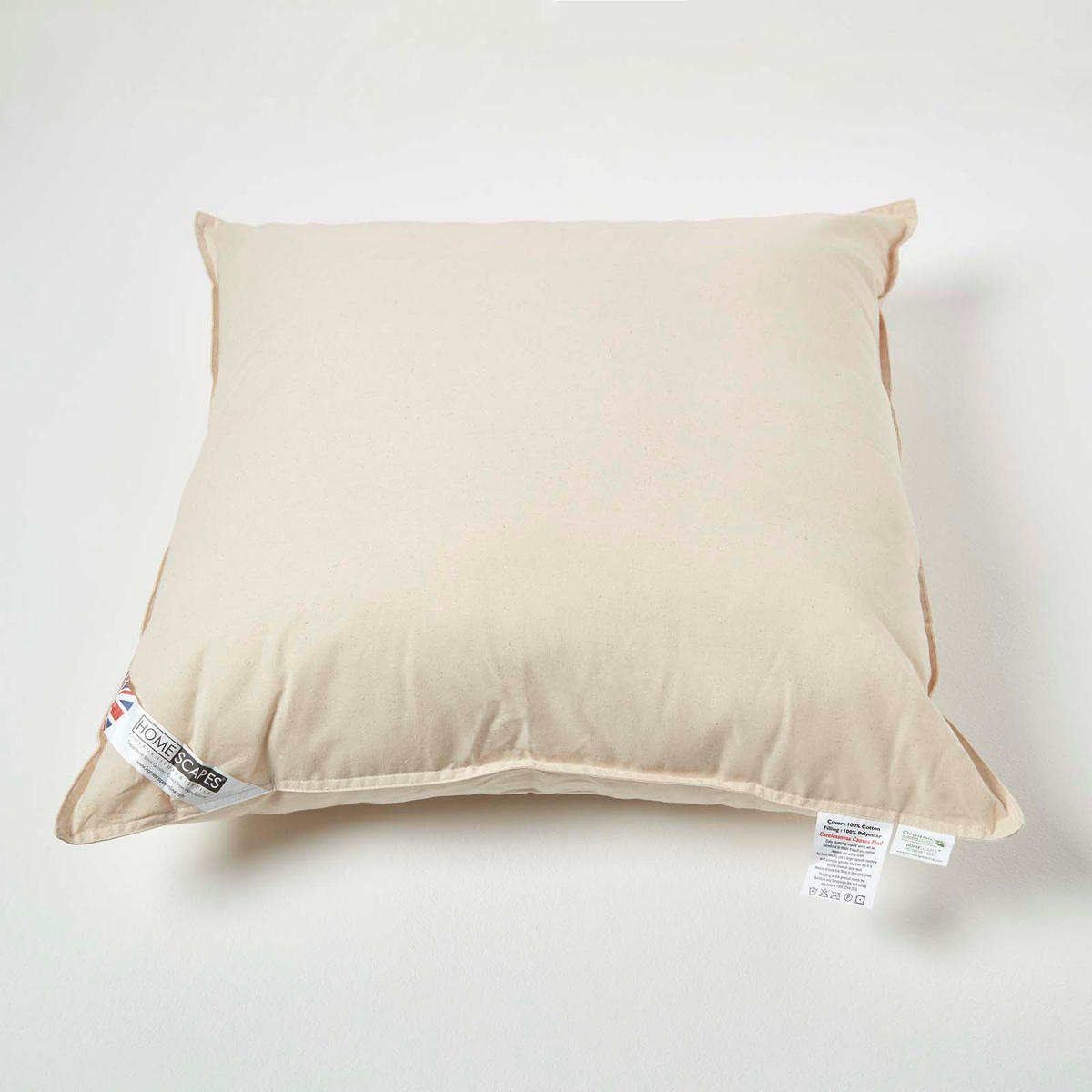 FÜLLKISSEN 60/60 cm – Bio-Baumwolle, Super-Mikrofaser-Füllung - Beige, Textil (60/60cm) - Homescapes