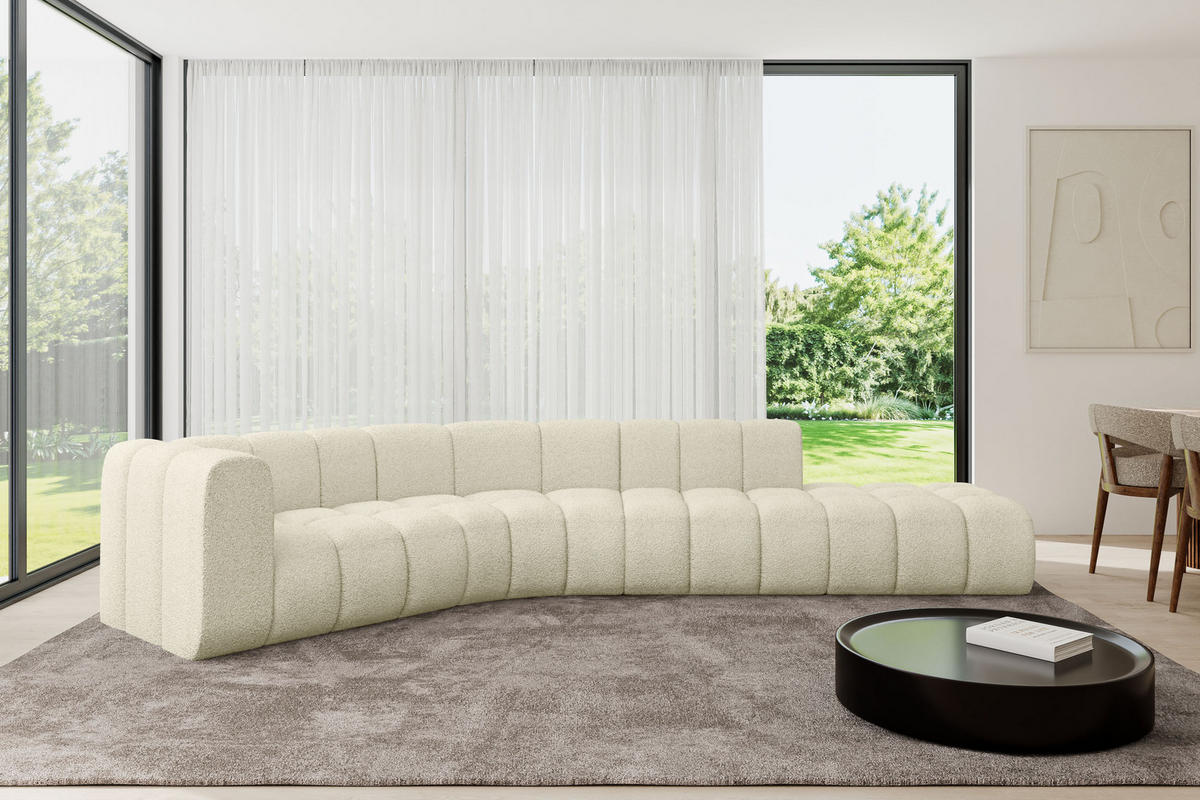 ECKSOFA modulares Sofa Tilmo-L1 - 399x194x70 cm Beige - Beige, Holzwerkstoff/Textil (399/194cm) - ALTDECOR