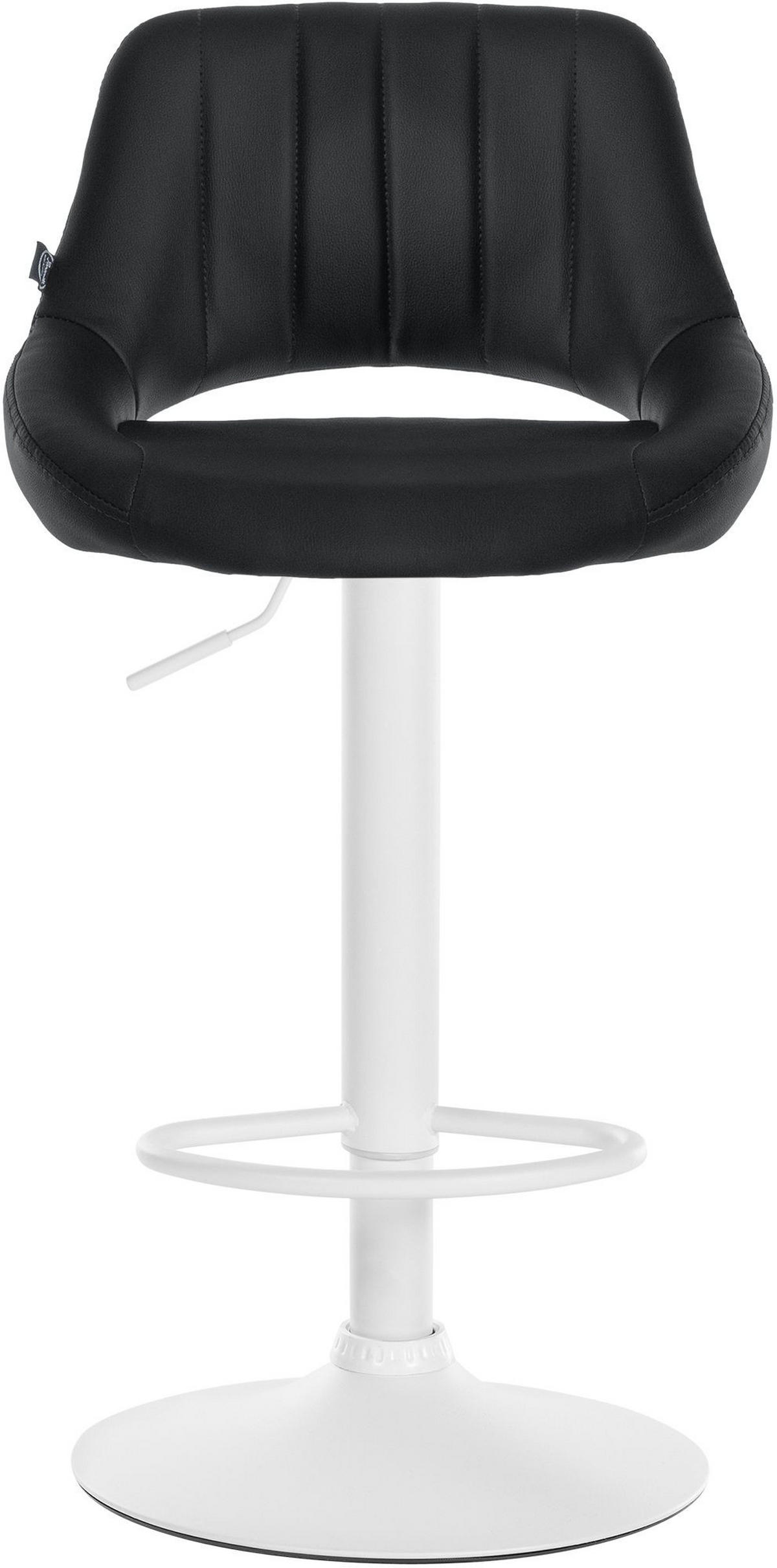 BARHOCKER Lederlook Schwarz - Schwarz/Weiß, Textil/Metall (47/85/48cm) - CLP