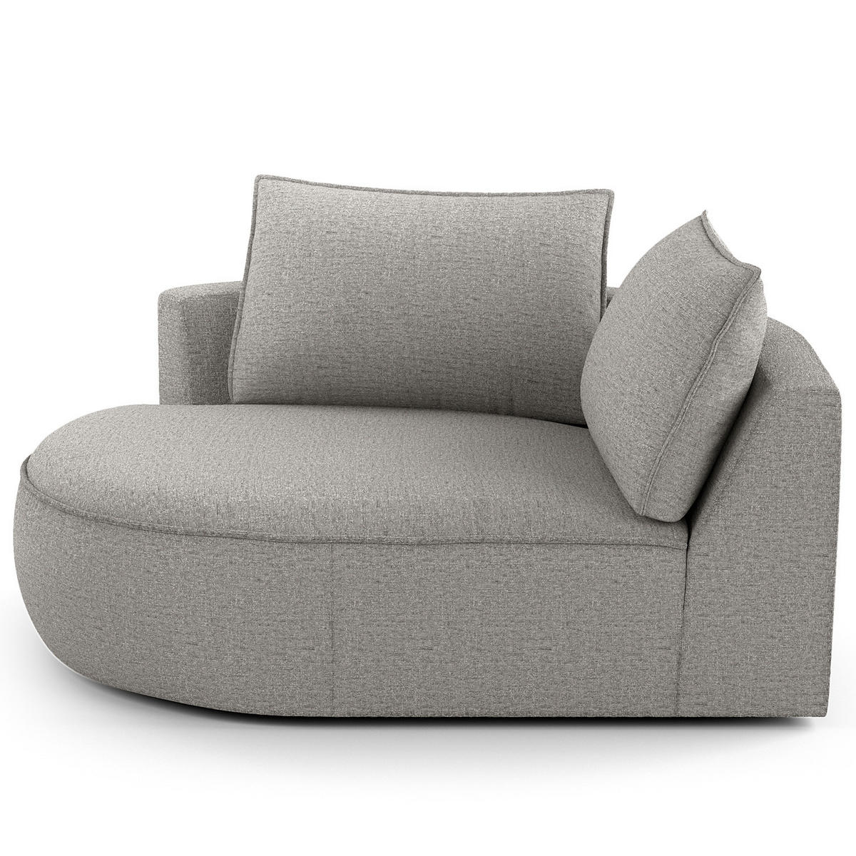 OTTOMANE - modular - Hellgrau/Schwarz, Kunststoff/Textil (126/82/154cm) - home24