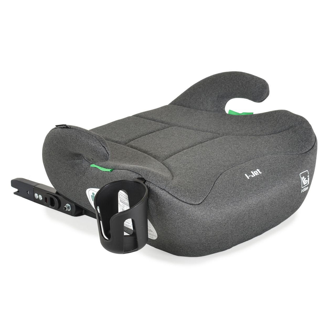 SITZERHÖHUNG i-Jet grau (125-150cm) Gruppe 3, Getränkehalter Isofix - Grau, Kunststoff (37/19/42cm) - Moni