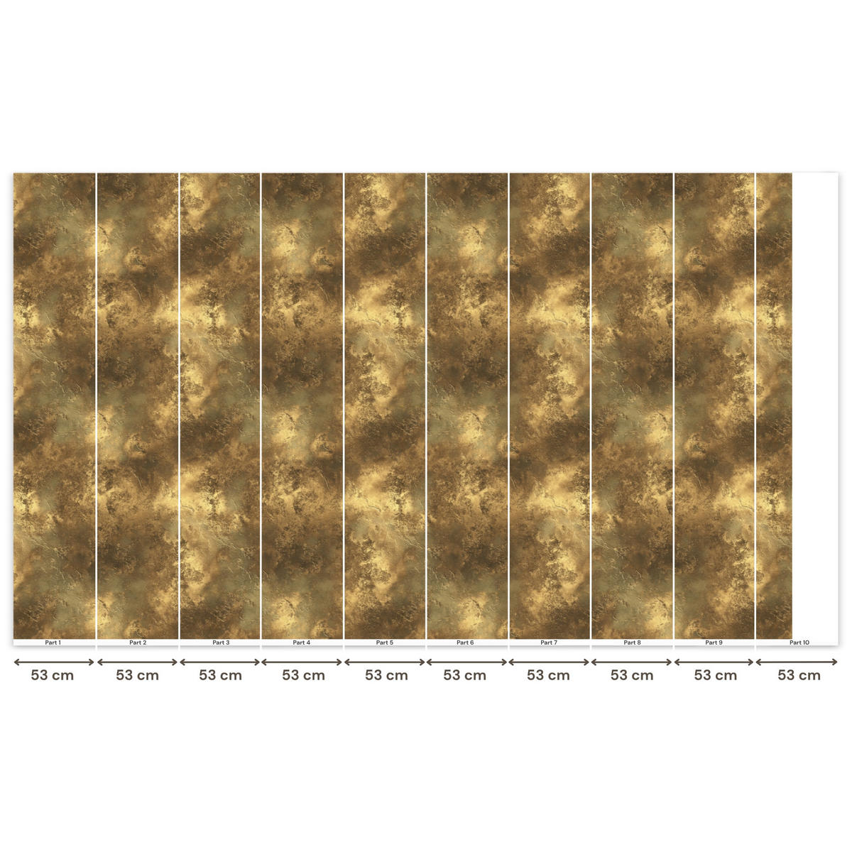 TAPETE - Antik - Metallic-Look - Gold - 450x280 cm - Messingfarben, Papier (450/280cm) - OnlyWow