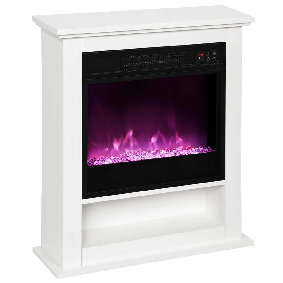 ELEKTROKAMIN DE-17063 9 Farben LED-Flamme Weiß - Weiß, Metall (62.5/72.5/20cm) - ComfortXL