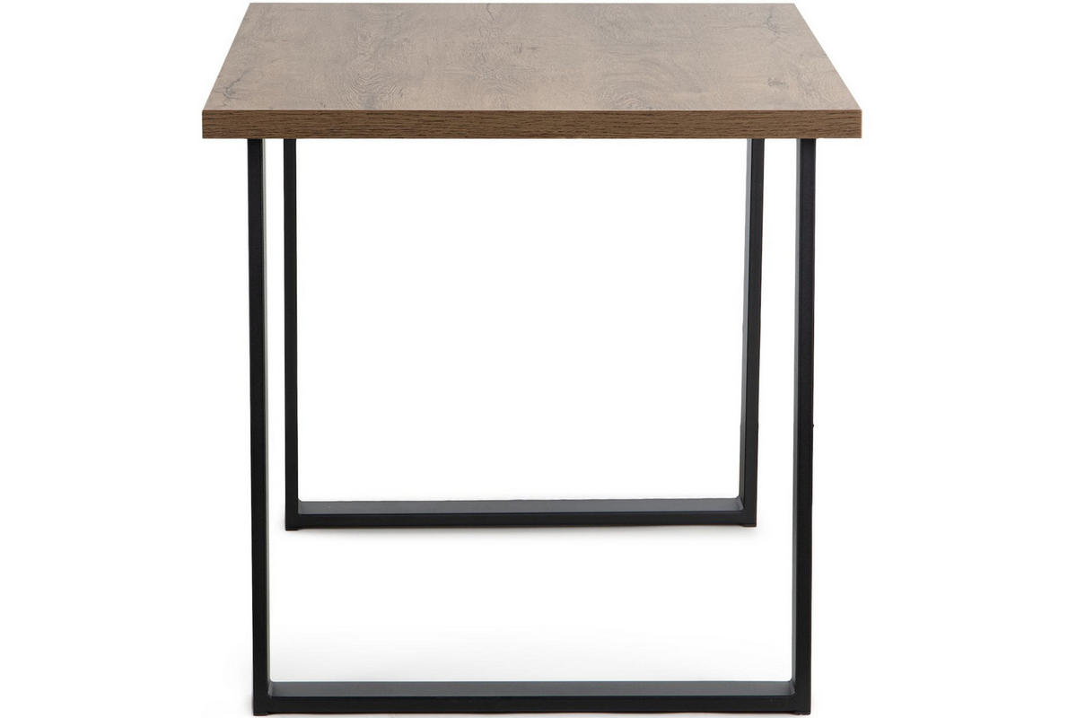 ESSTISCH CETO rechteckig Loft-Stile, eiche lefkas - Eichefarben/Dunkelbraun, Holz/Metall (80/125/77cm) - KONSIMO®