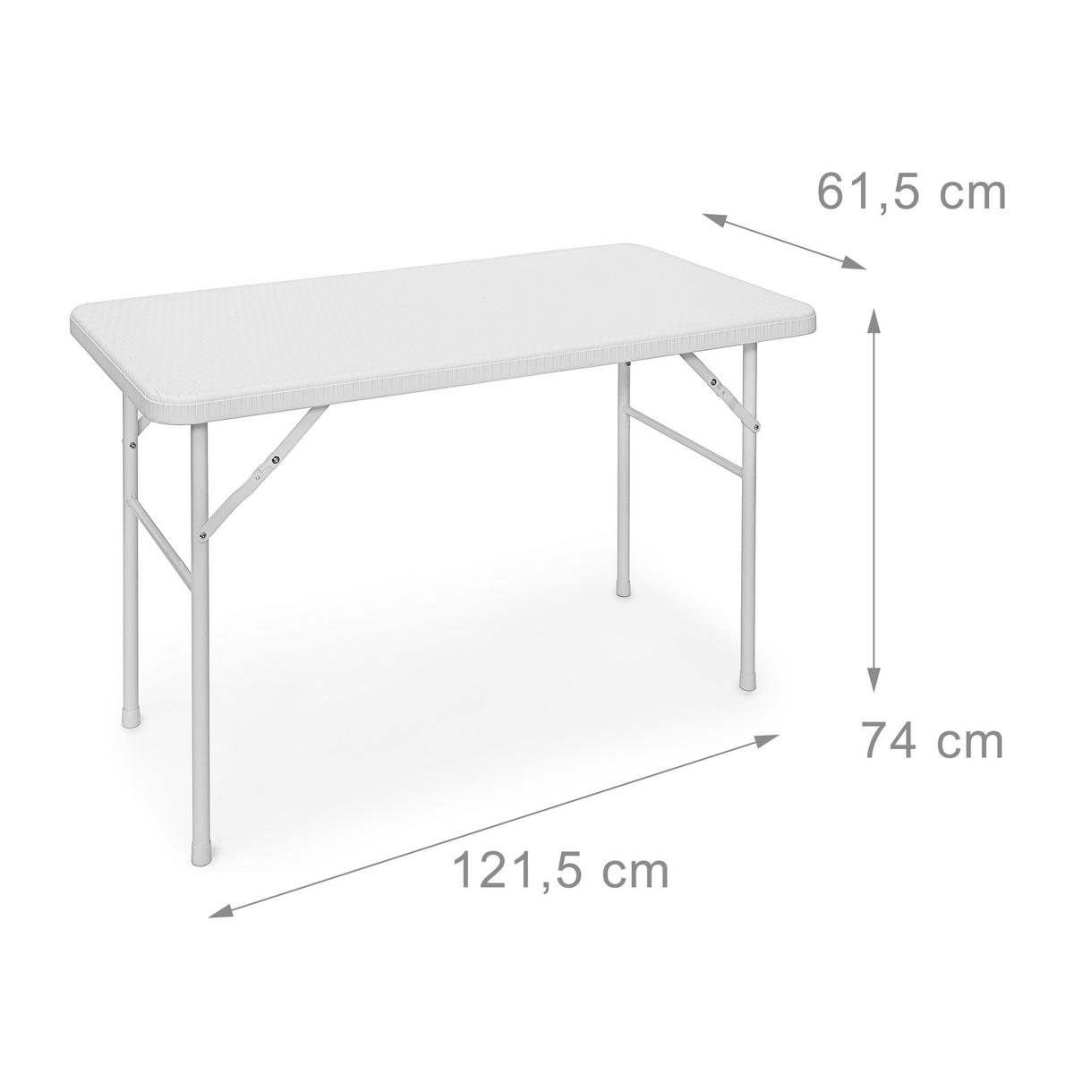 GARTENTISCH - Weiß, Kunststoff/Metall (61.5/122/74cm) - Relaxdays