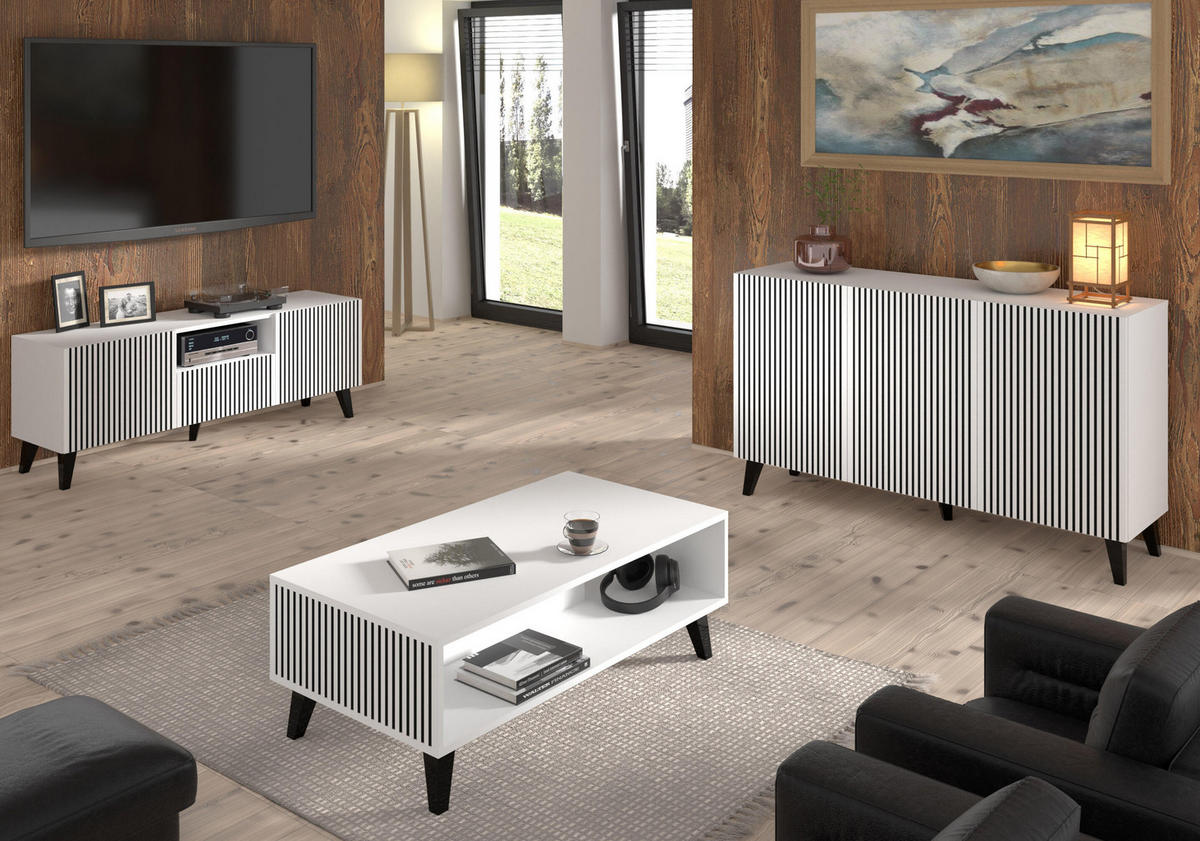 SIDEBOARD WEIß - Weiß, Holzwerkstoff (150/87/42cm) - FURNLUX