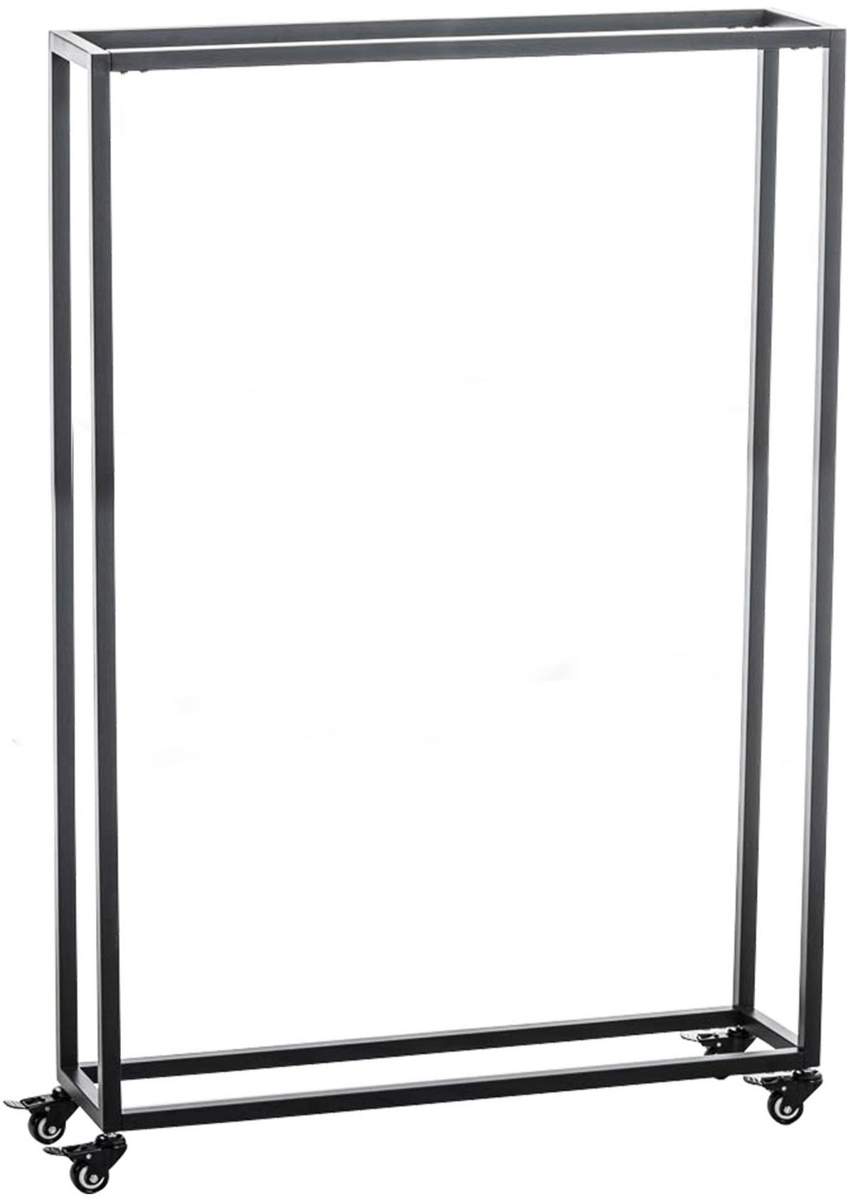 KAMINHOLZREGAL innen Metall BETTA mit Rollen 25x80x150 cm - Schwarz, Metall (80/150/25cm) - DELUKE