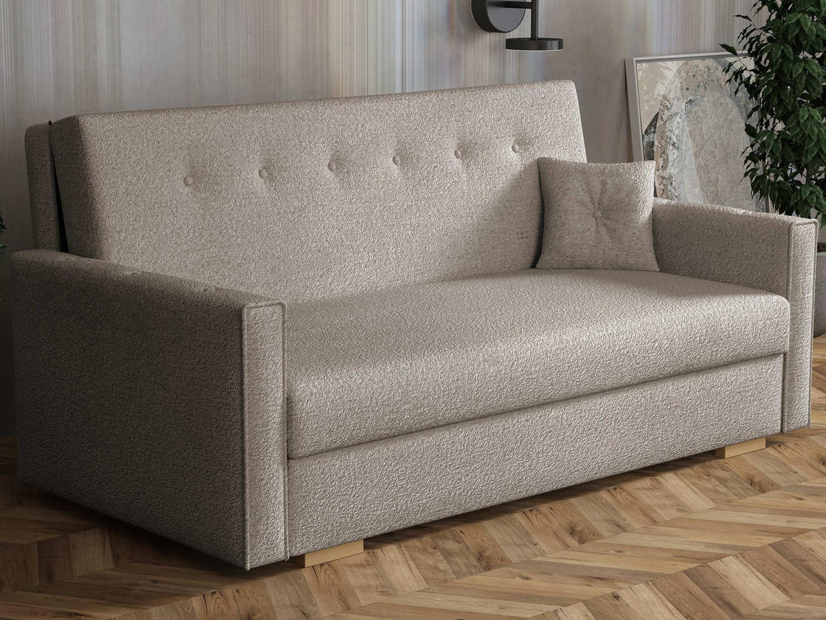 SCHLAFSOFA Viva Sonic IV - Hellbraun/Schwarz, Holz/Textil (173/85/100cm) - MIRJAN24