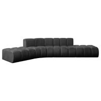ECKSOFA modulares Sofa Solven-L1 - 380x174x70 cm Schwarz - Schwarz, Holzwerkstoff/Textil (380/174cm) - ALTDECOR