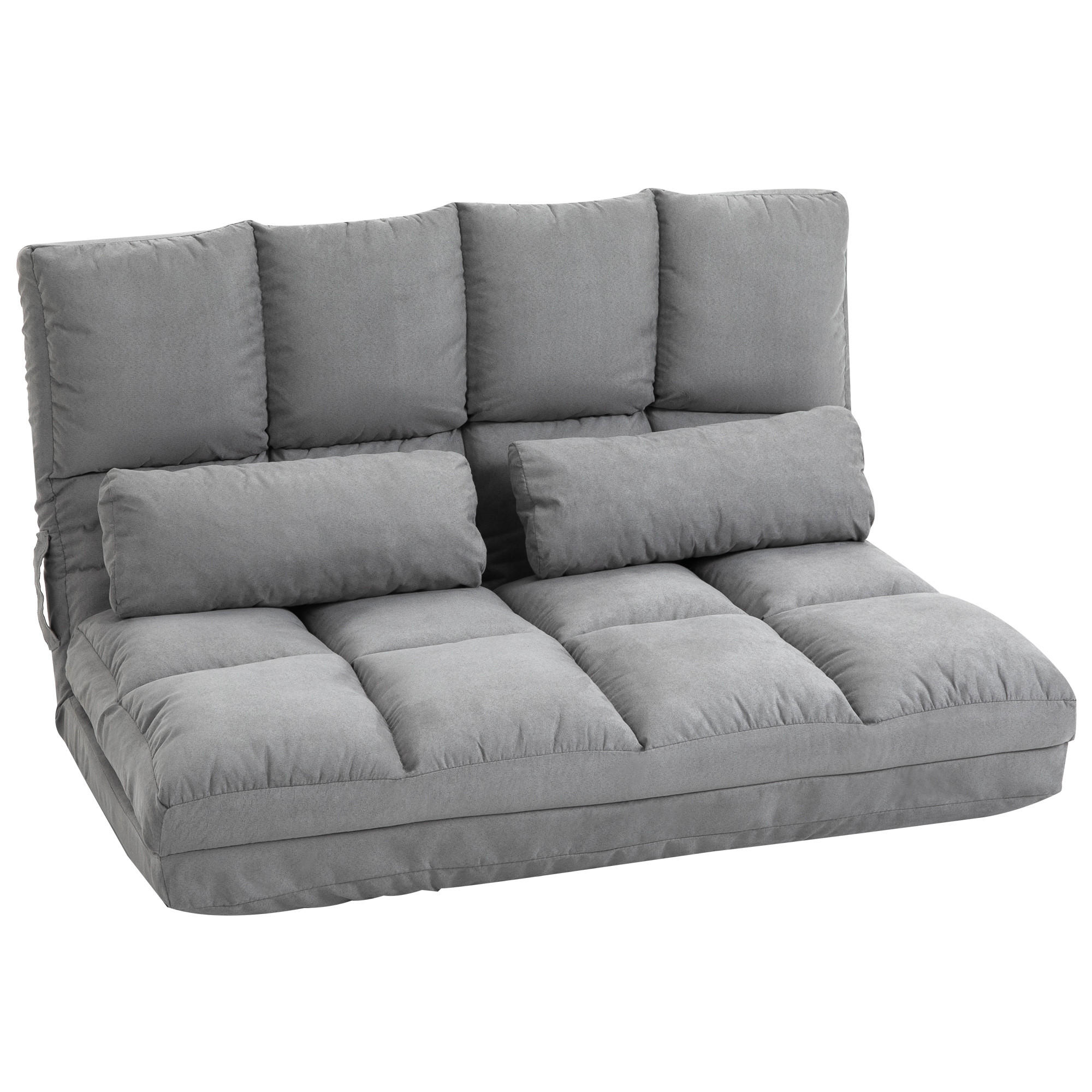 BODENSTUHL, Stahl, Schaumstoff Samt, Grau - Grau, Metall (73/60/102cm) - HOMCOM