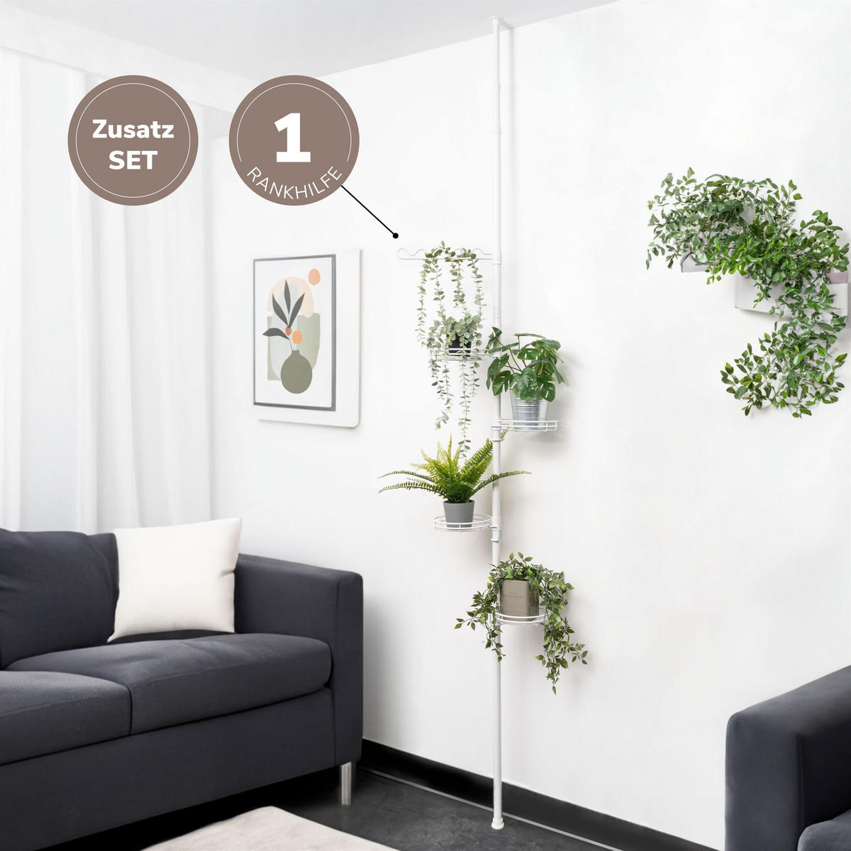 ZUSATZ-RANKHILFE, Metall, weiß - Weiß, Metall (4/3/30cm) - bremermann