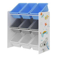 KINDERREGAL Muxía - Blau/Weiß, Holzwerkstoff/Kunststoff (62/60/26.5cm) - [en.casa]