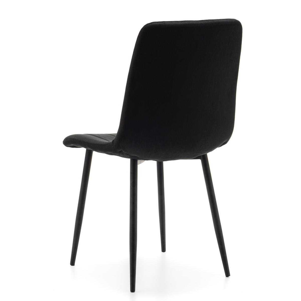 STUHL GELA gepolstert mit Steppung - schwarz - Samt Velours - Schwarz, Textil/Metall (44/89/55cm) - NEW HOME