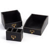ORGANIZER-SET Office 3-teilig Mahagoni Holz, mit beschreibbarer Tafel 09 voodoo - schwarz - Schwarz, Holz (24/16/21cm) - DESIGN DELIGHTS