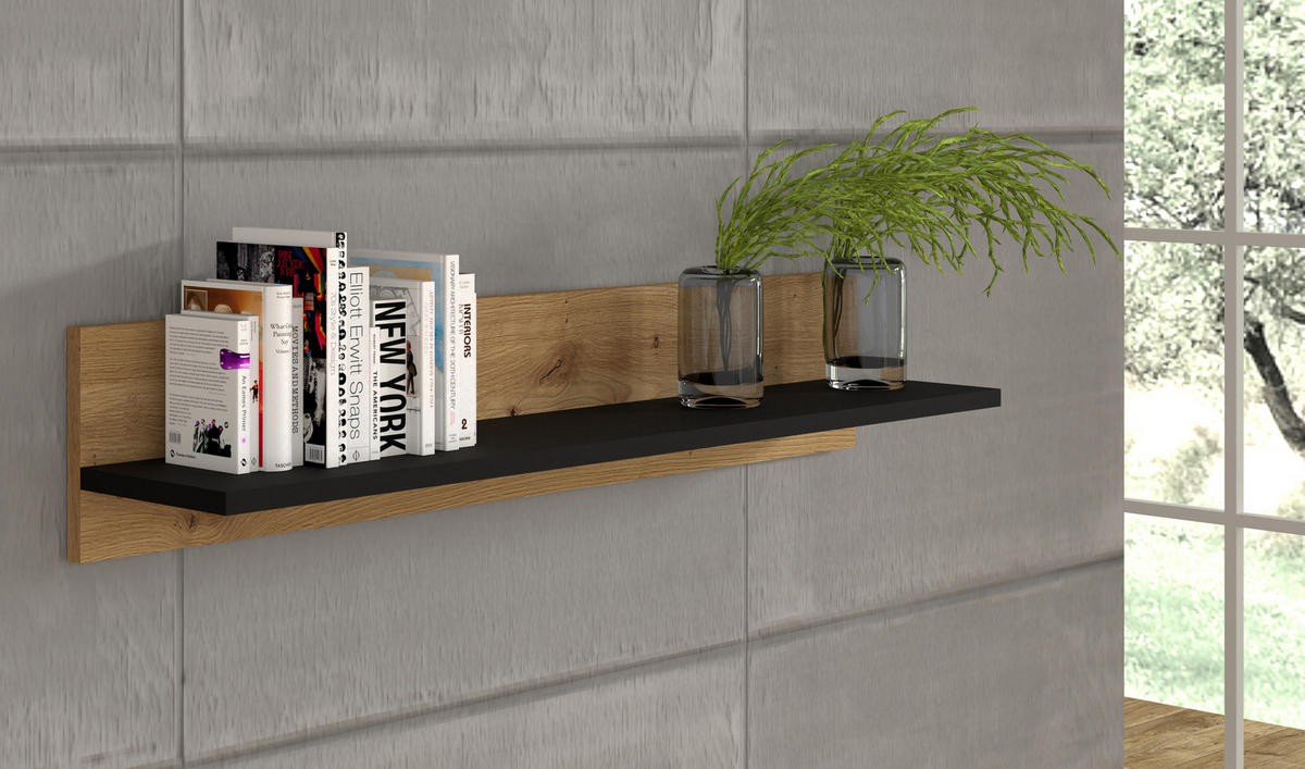 WANDREGAL Artisan, Schwarz 100/19/20 - Schwarz, Holzwerkstoff (100/19/20cm) - RAUMHIRSCH FURNITURE