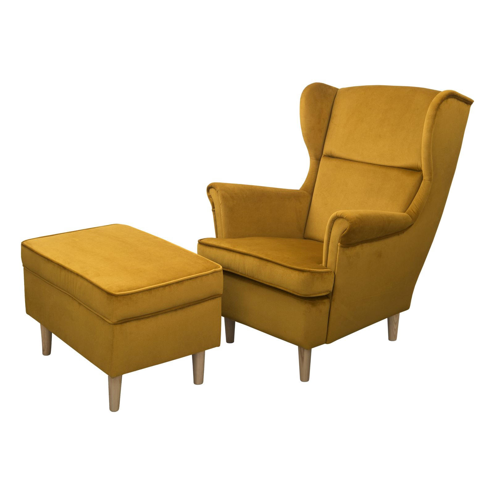 OHRENSESSEL mit Hocker Teramo 72x102 cm, gelb - Gelb, Kunststoff (140/102/63cm) - Margaret Hadas24