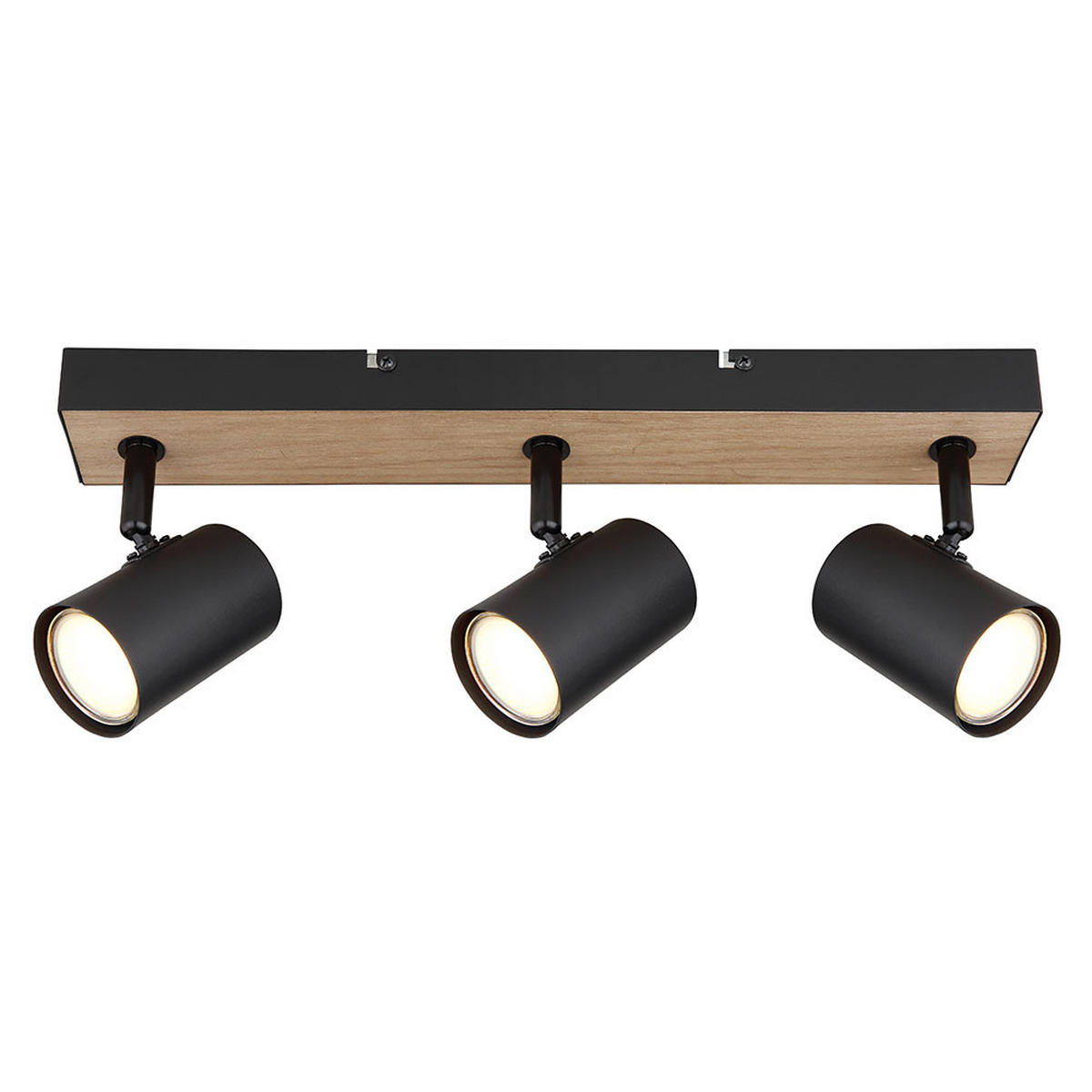 LED DECKENLEUCHTE Robby Metall Schwarz - Schwarz, Holz (41/6/13.5cm) - Globo Lighting