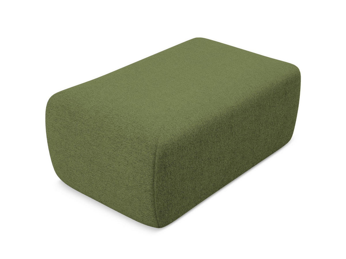 POUF Chenille Stoff Grün - Dunkelgrün/Schwarz, Kunststoff/Textil (102/40/62cm) - Makamii