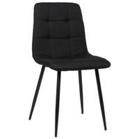 ESSZIMMERSTUHL Till Stoff, Gestell Metall matt Schwarz Schwarz - Schwarz, Textil/Metall (45/88/52cm) - TPFLiving
