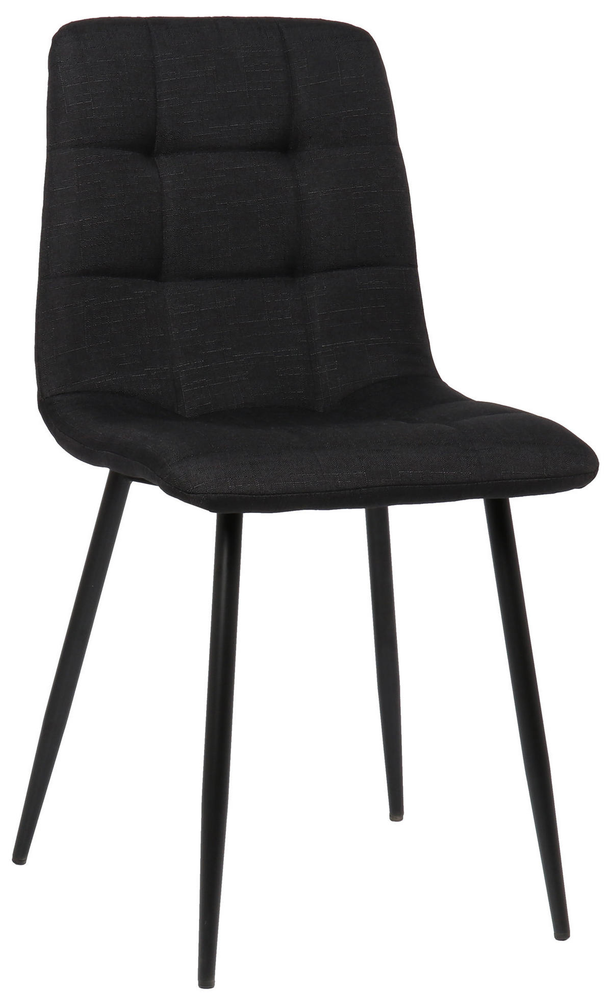 ESSZIMMERSTUHL Till Stoff, Gestell Metall matt Schwarz Schwarz - Schwarz, Textil/Metall (45/88/52cm) - TPFLiving