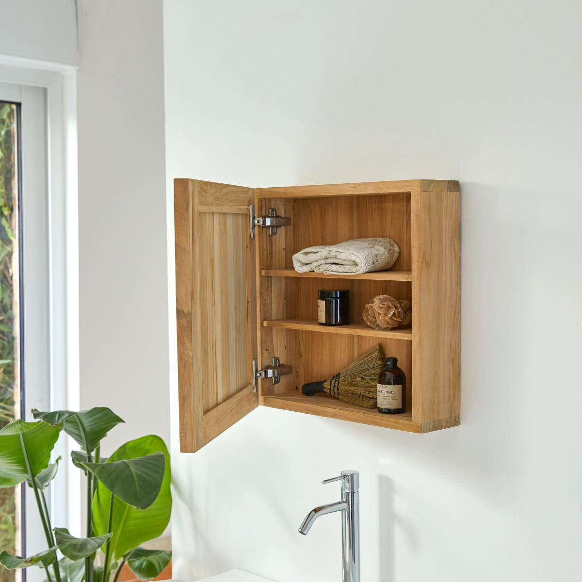 SPIEGEL Jill Natur aus Teak - Naturfarben, Holz (43/43/13cm) - Tikamoon