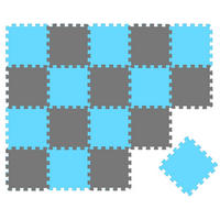 SPIELMATTE ab Null - 180/90/1 cm Puzzlematte Grau - Multicolor, Kunststoff (30/30cm) - Littletom