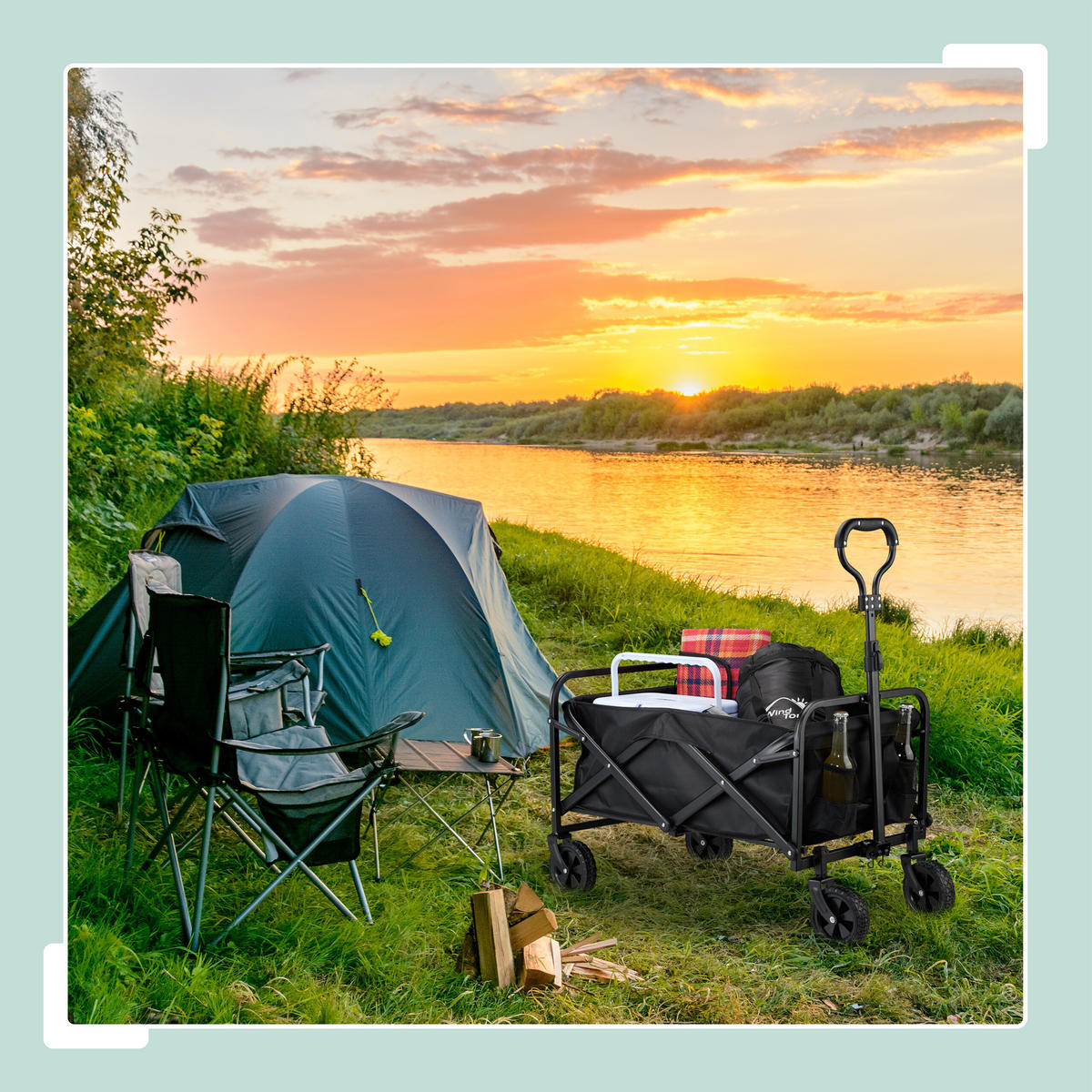 BOLLERWAGEN - Schwarz, Kunststoff/Textil (74/95/48cm) - Relaxdays