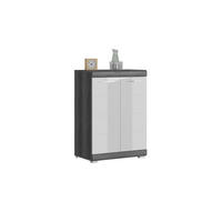 KOMMODE Vento (B/H/T: ca. 60/85/37 cm) in Rauchsilber Nachbildung/weiß hochglanz - Silbereichenfarben, Holzwerkstoff (60/85/37cm)