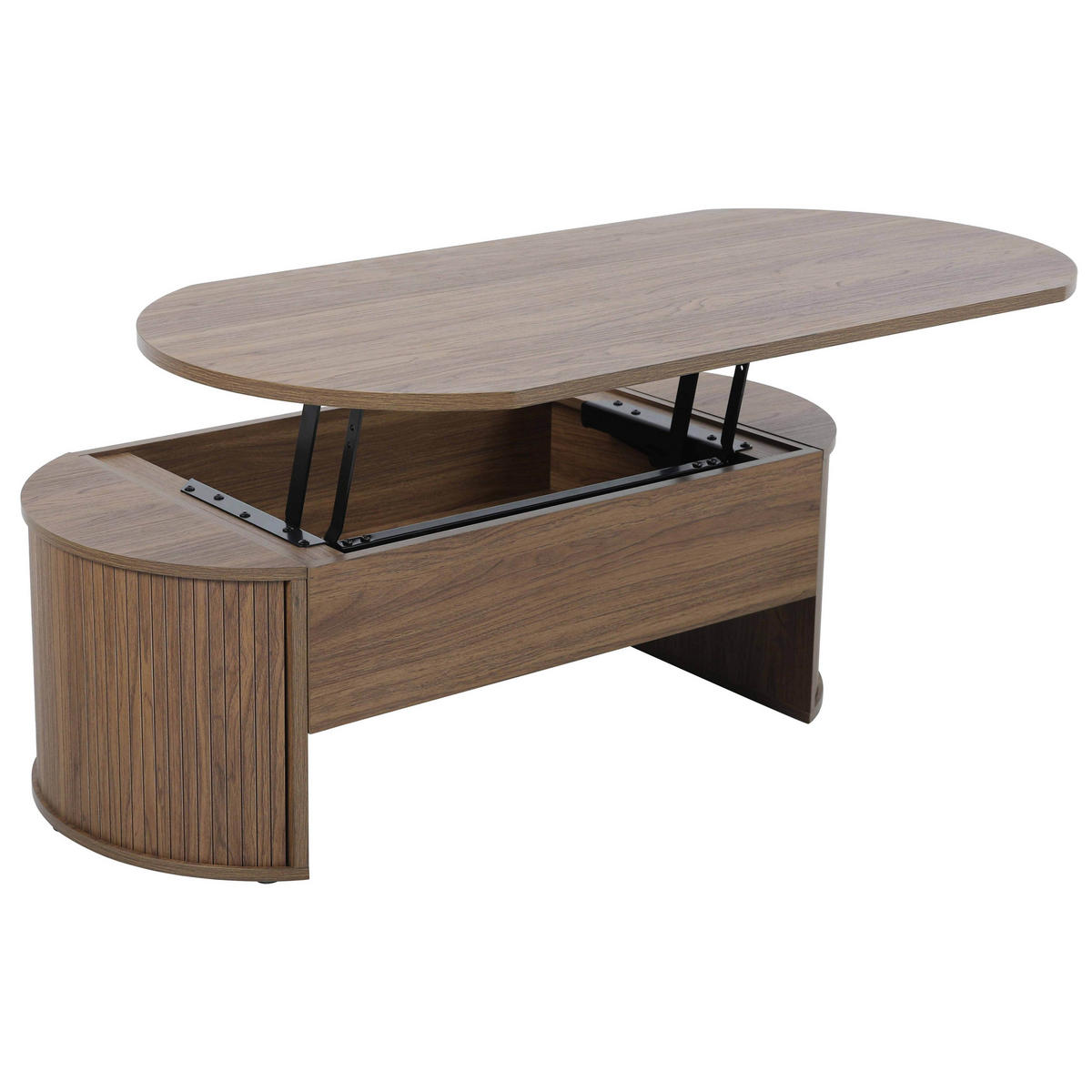 COUCHTISCH, dunkles Holzeffekt - Braun, Holz (120/60/41cm) - Oviala