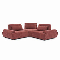 ECKSOFA 3-Sitzer, Rot - Rot, Textil (231/231cm) - Oviala