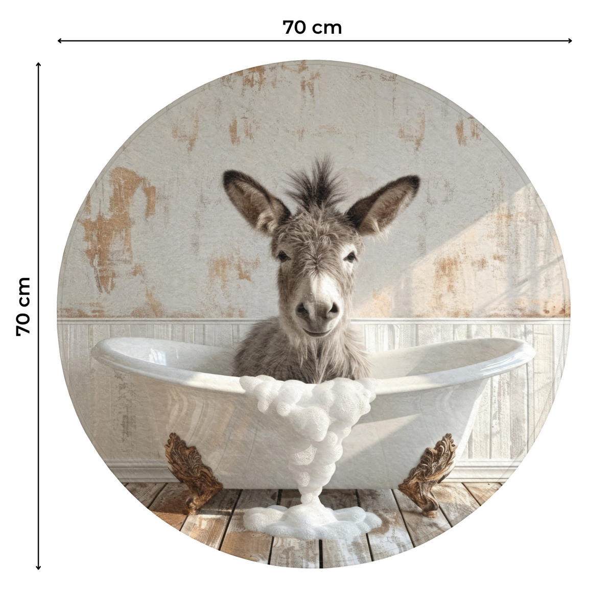 WC PŘEDLOŽKA Osel - Zvířata - Vana - Pěna 70x70 cm - krémová, textil/plast (70/1cm) - OnlyWow