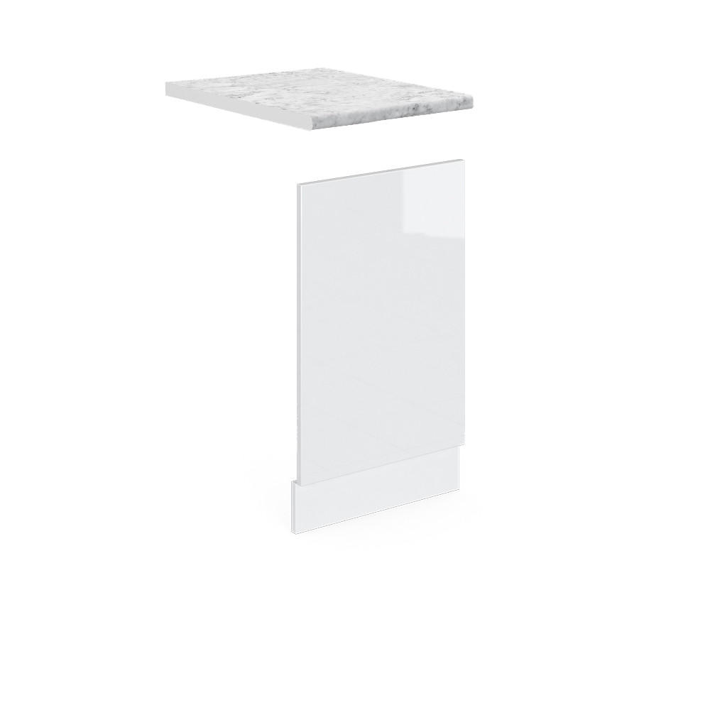 FRONTBLENDE R-Line Weiß Hochglanz 45 cm, AP Marmor - Weiß Hochglanz/Weiß, Holzwerkstoff (45/57.2/1.6cm) - Vicco